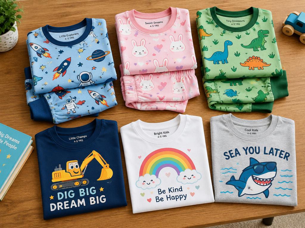 Kids apparel — Pyjama sets & tees